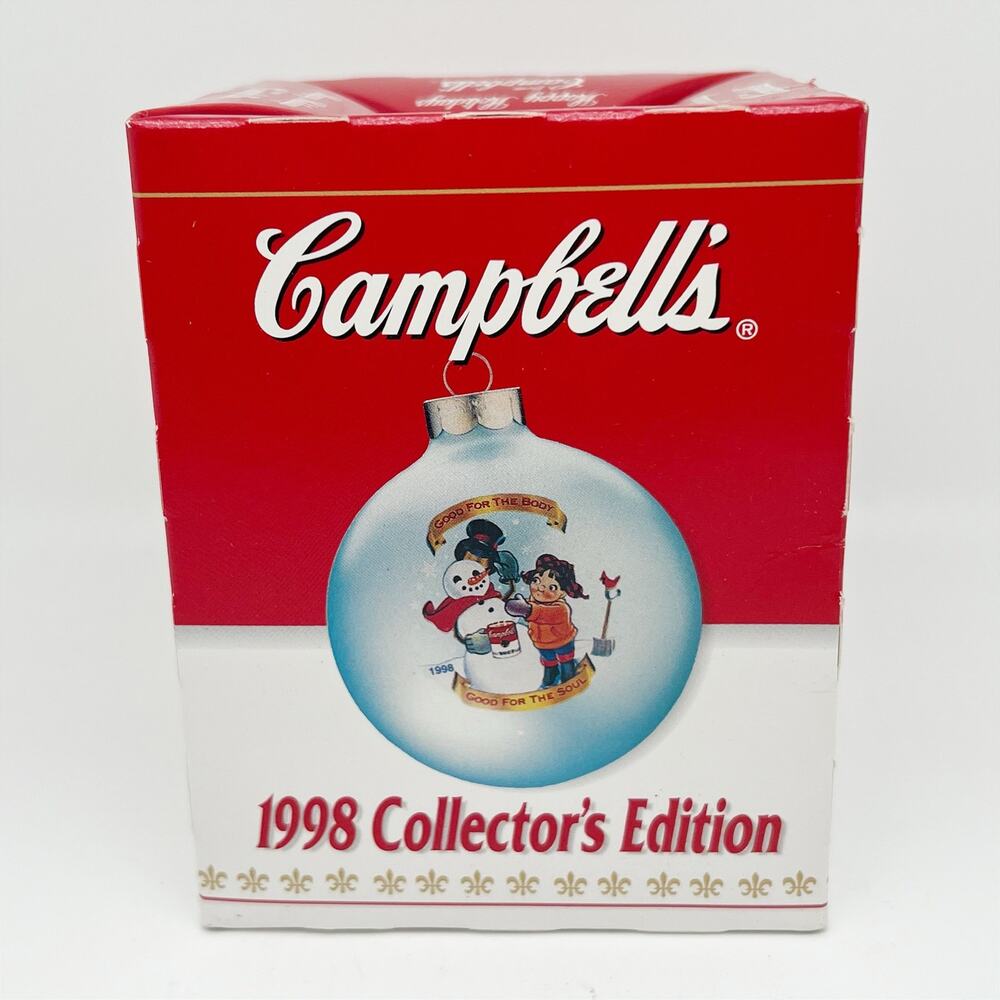 Vintage 1998 Campbell's Soup Collector's Edition Christmas Tree Ball Ornament